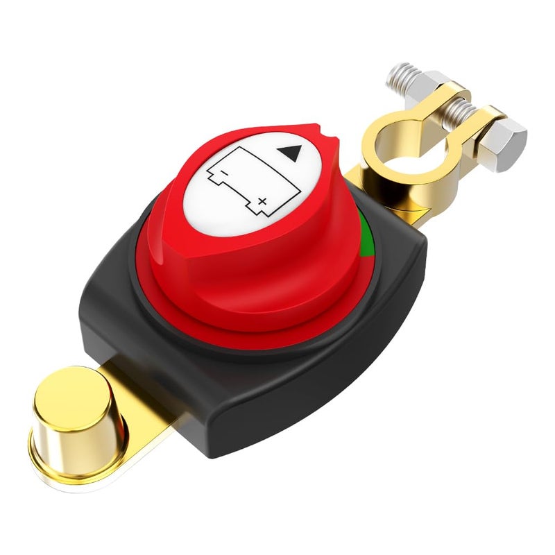 Malictele Top Post Battery Disconnect Switch, On/Off 275A Negative Battery Quick Disconnect 12-48V Heavy Duty Kill Switch for Car, Vehicle, RV and Boat - Image 1